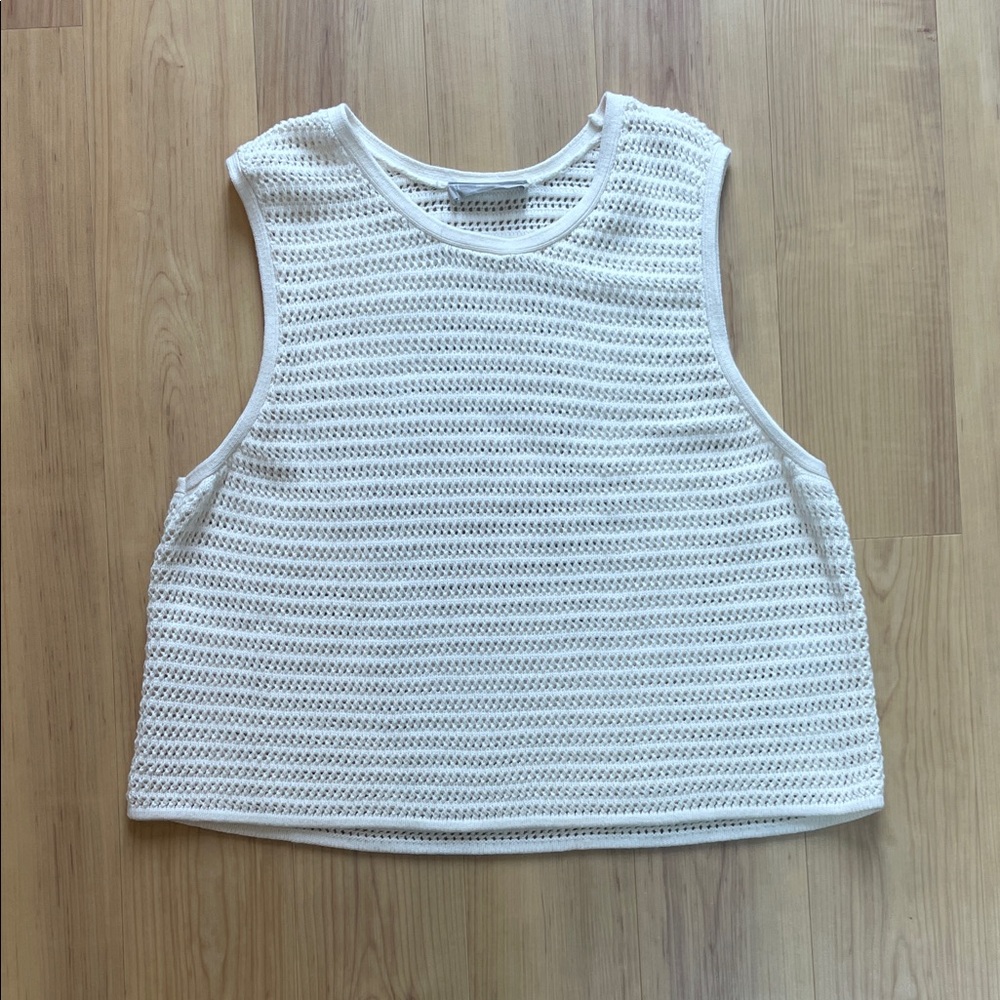 Everlane White Cream Sleeveless Knit Top
